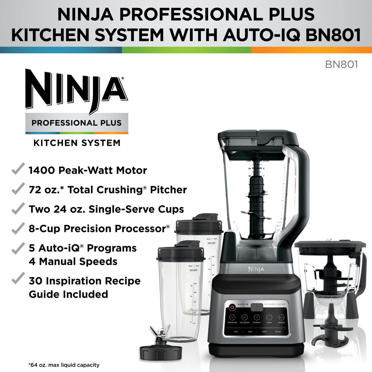 Ninja Professional Plus Kitchen System with Auto-iQ and 5 Functions